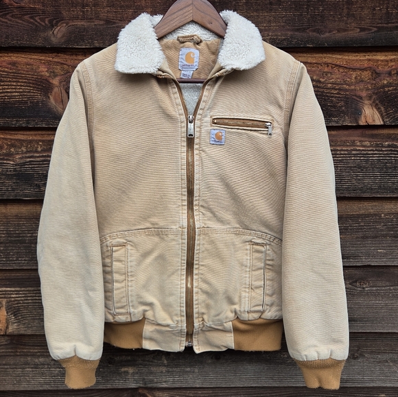 Carhartt Jackets & Blazers - Carhartt Tan Corduroy Bomber Jacket with Sherpa Collar